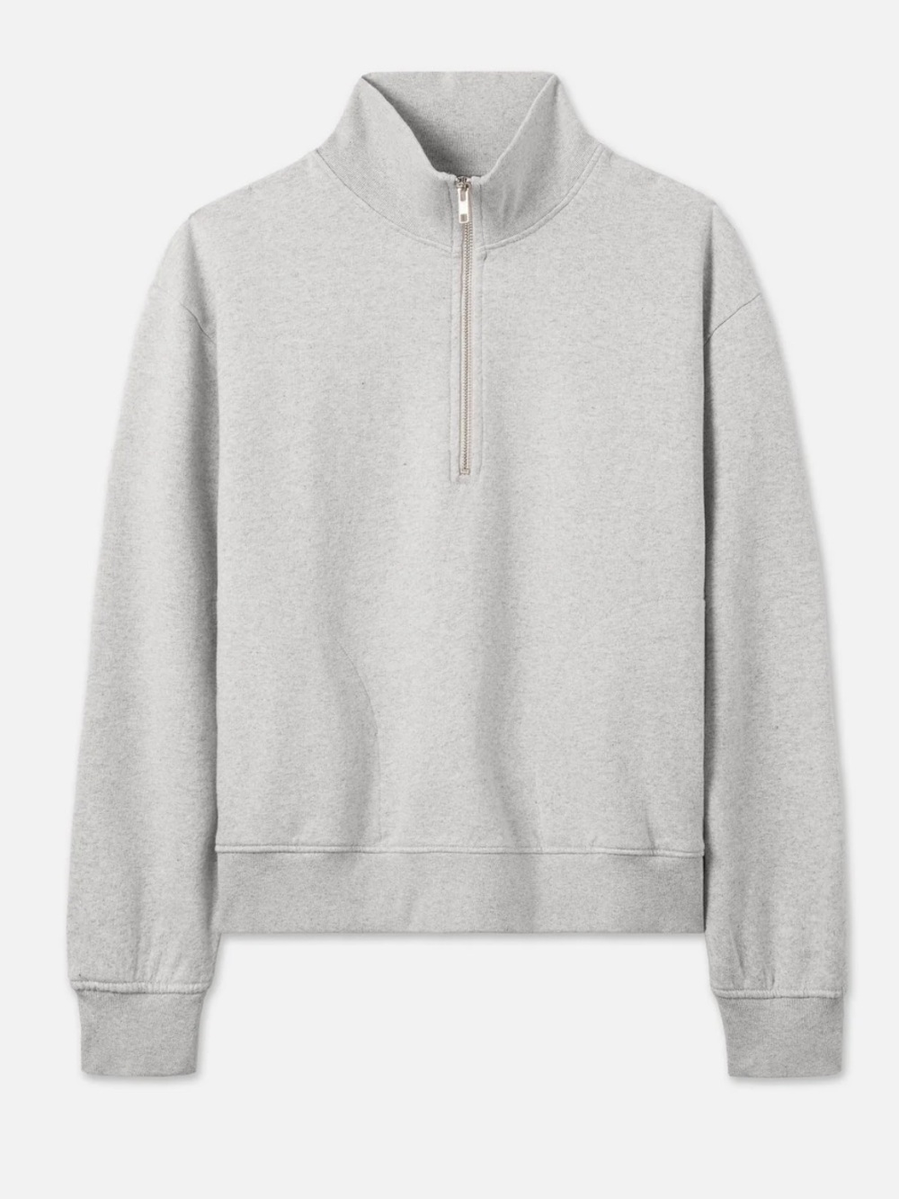 Mate the Label Organic Cotton Fleece Half Zip Sweatshirt Heather Grey Medium - Picture 4 of 11
